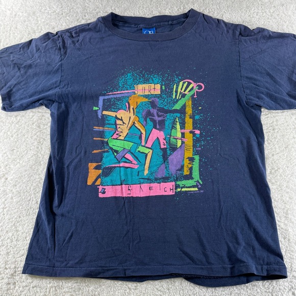 OP Tops - Vintage Ocean Pacific Double‎ Sided Single Stitch Surf Shirt Blue Navy Medium OP